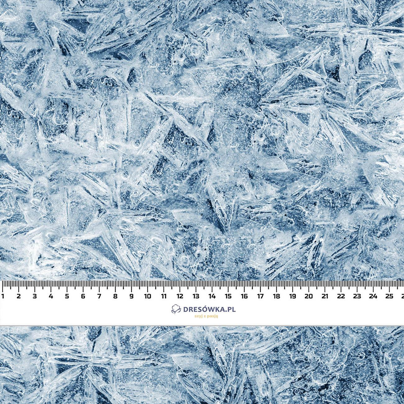 FROST pat. 2 / sea blue (PAINTED ON GLASS) - Cotton woven fabric