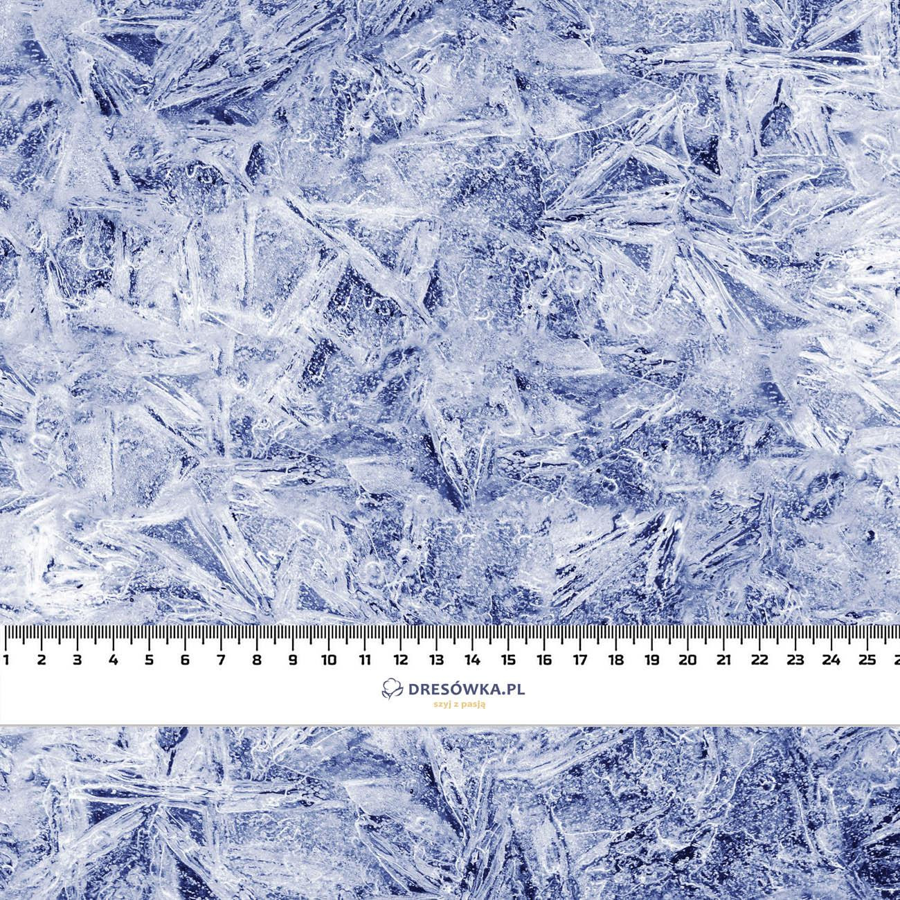 FROST pat. 2 / blue (PAINTED ON GLASS) - Waterproof woven fabric