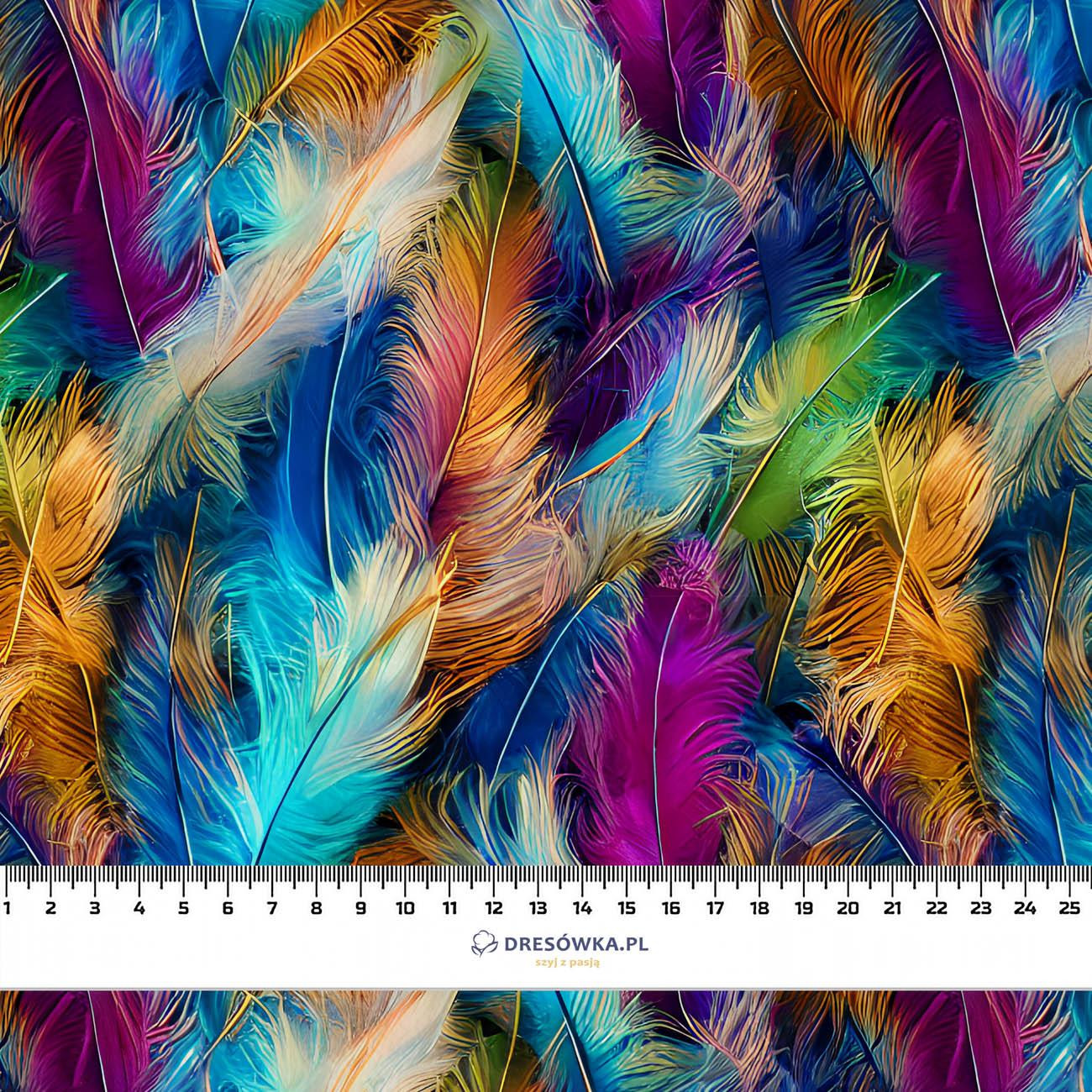 NEON FEATHERS - looped knit fabric