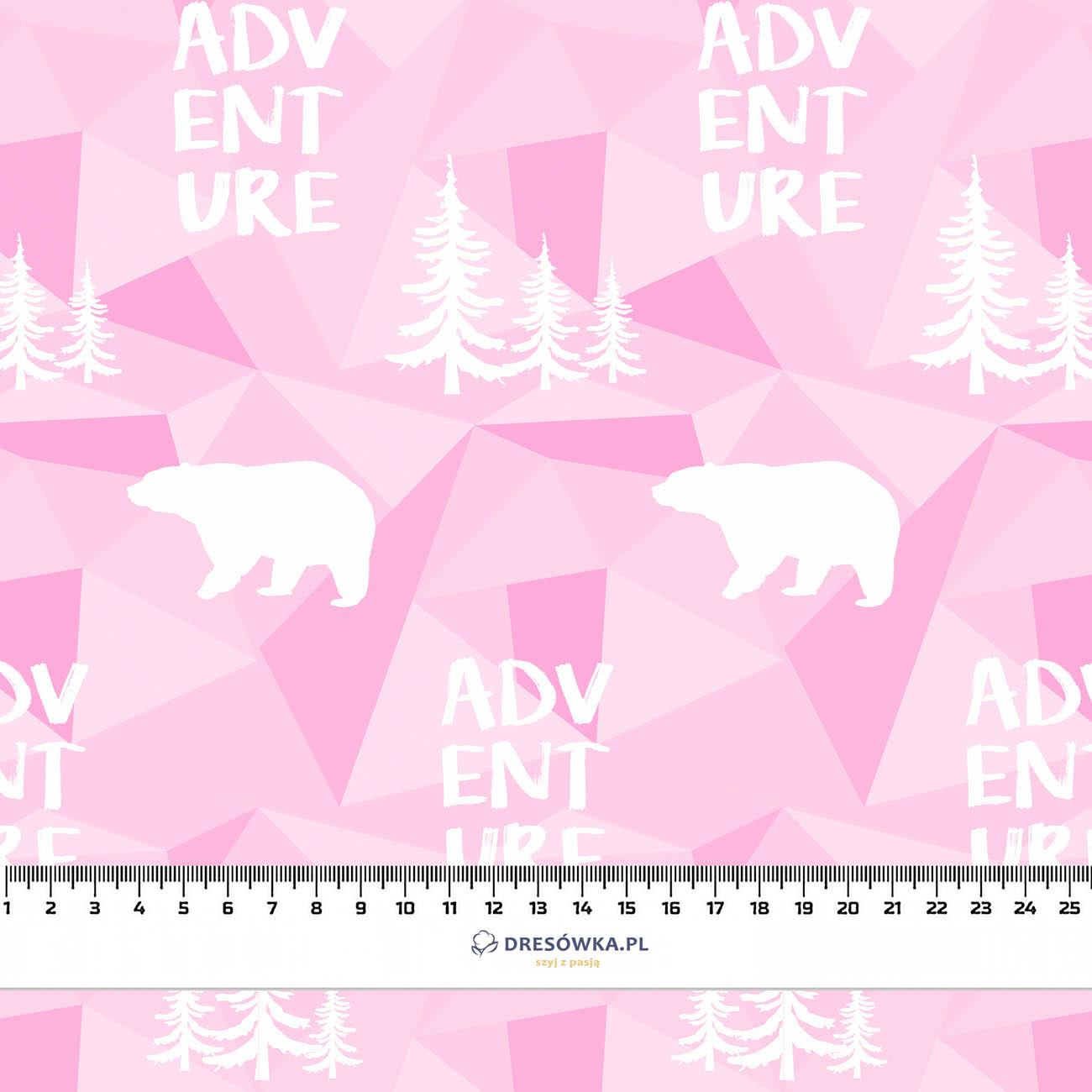 BEARS (adventure) / pink - Waterproof woven fabric