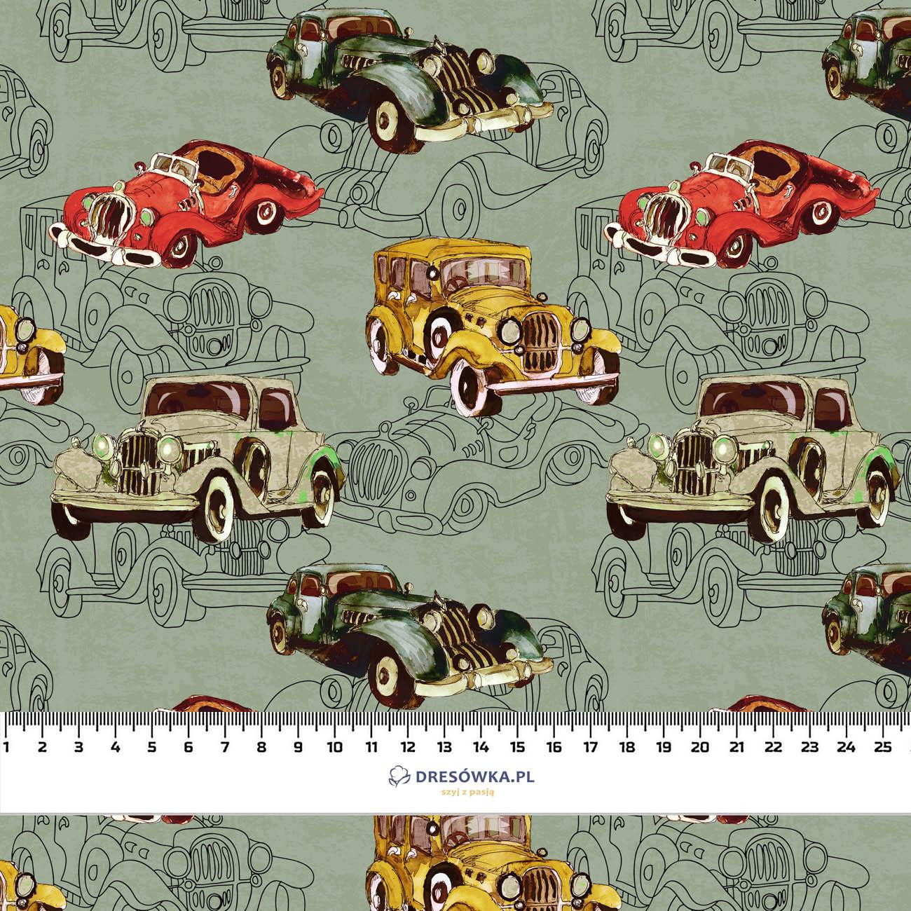 OLD CARS pat. 3 - Cotton woven fabric