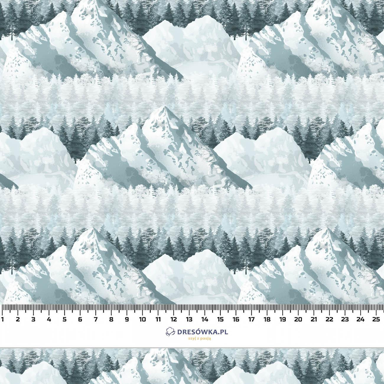 SNOWY PEAKS (WINTER IN THE MOUNTAINS) / small- Upholstery velour 