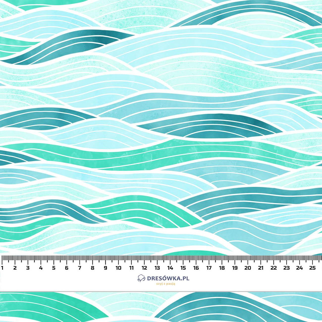 WAVES No. 2 / light blue - viscose woven fabric