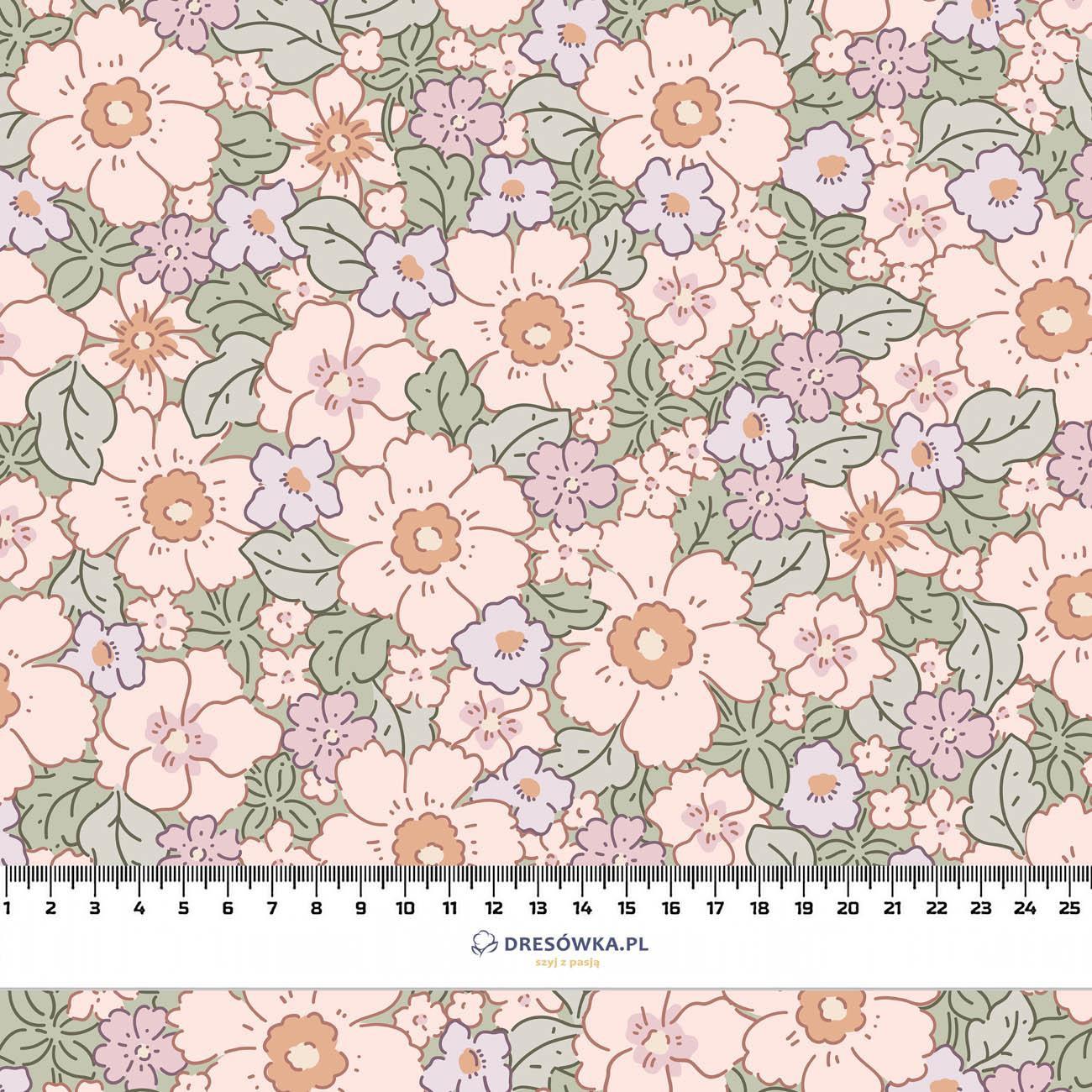 PASTEL FLOWERS PAT 2 - looped knit fabric