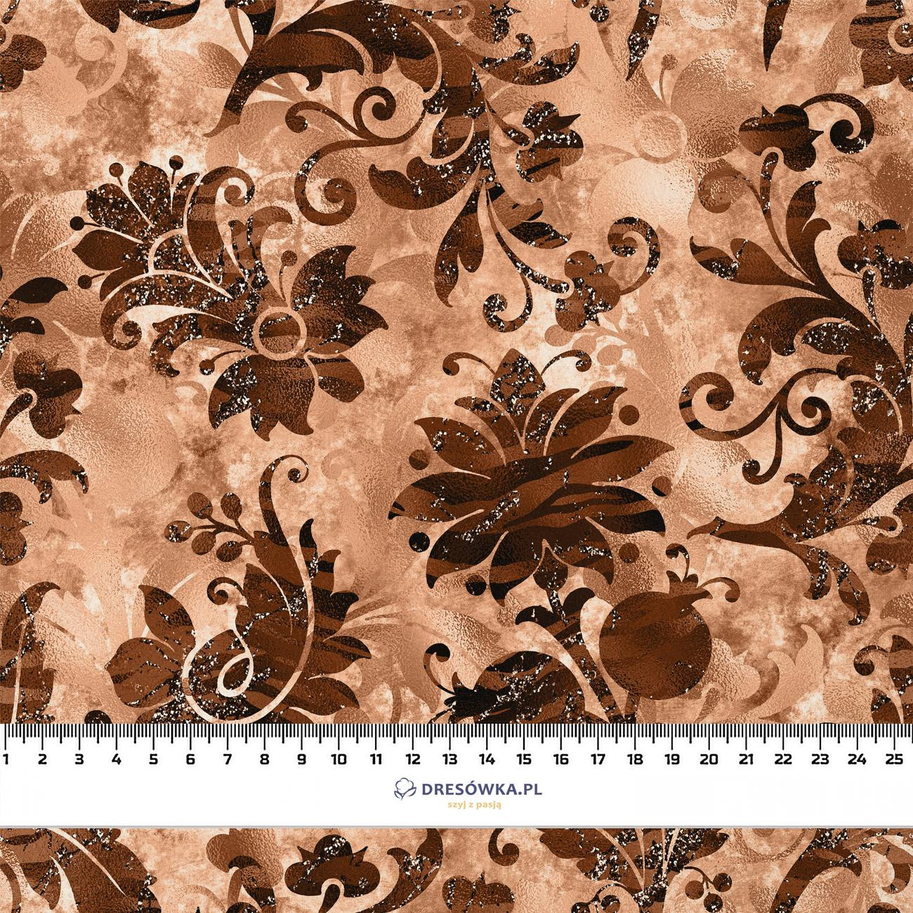 FLORAL  pat. 9 / peach fuzz- Upholstery velour 