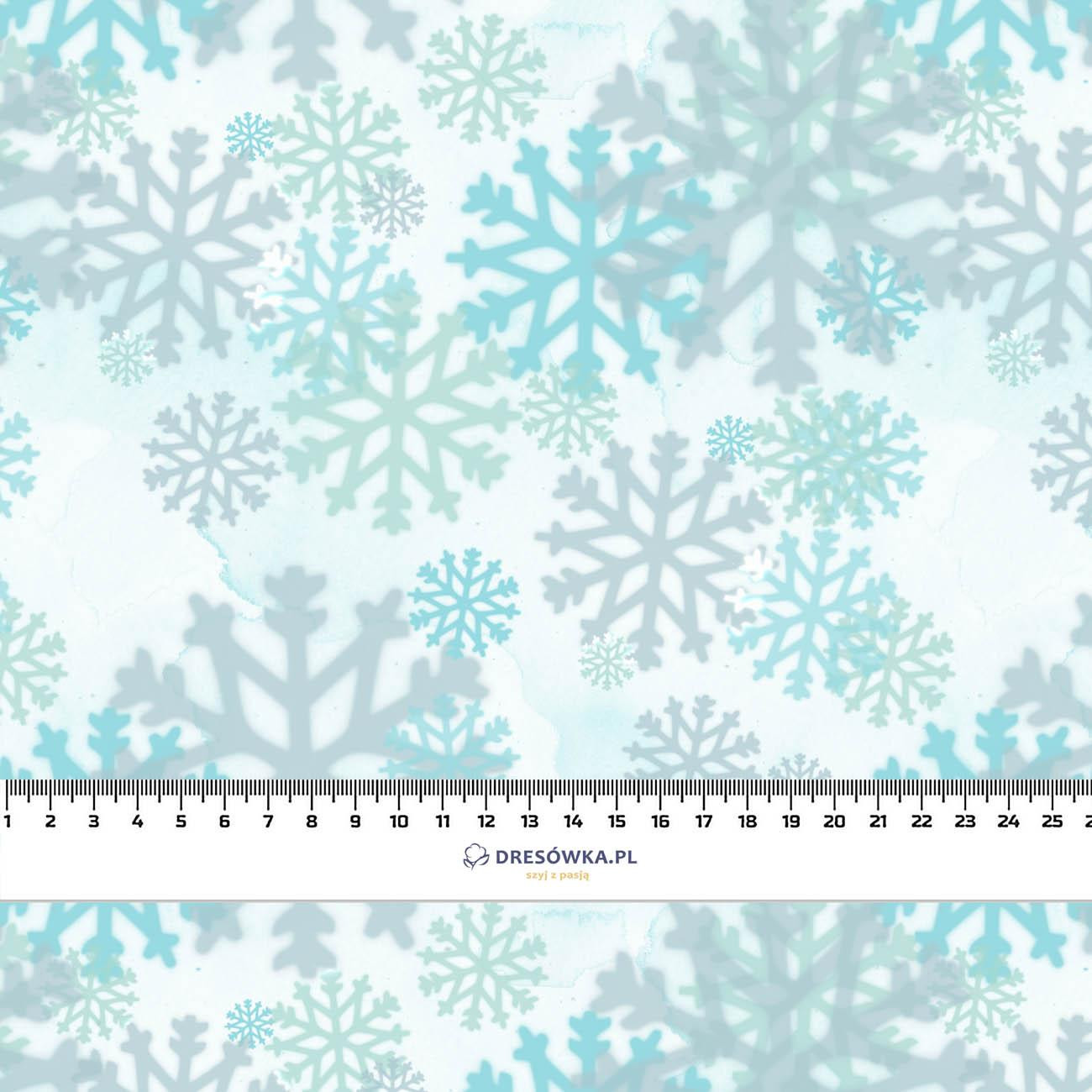 SNOWFLAKES pat. 4 (WINTER IN THE CITY) - single jersey with elastane 