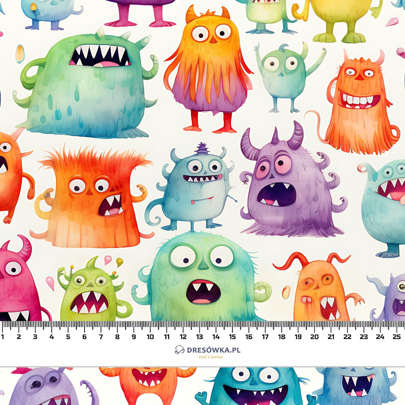 FUNNY MONSTERS PAT. 1 - looped knit fabric