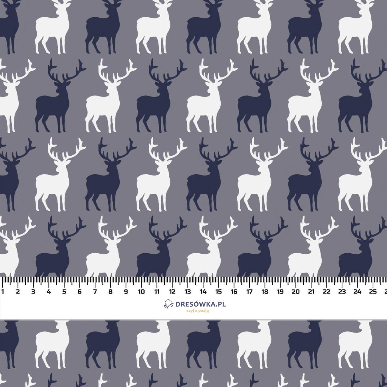 REINDEERS PAT. 4 (WINTER TIME) / grey - Cotton woven fabric
