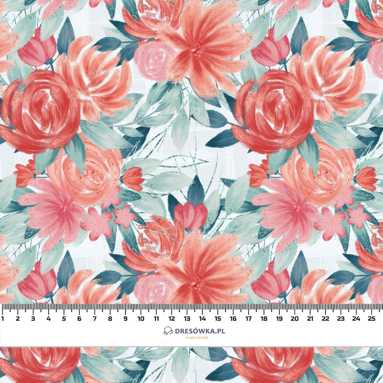 ROSES AND PEONIES pat. 2 - viscose woven fabric