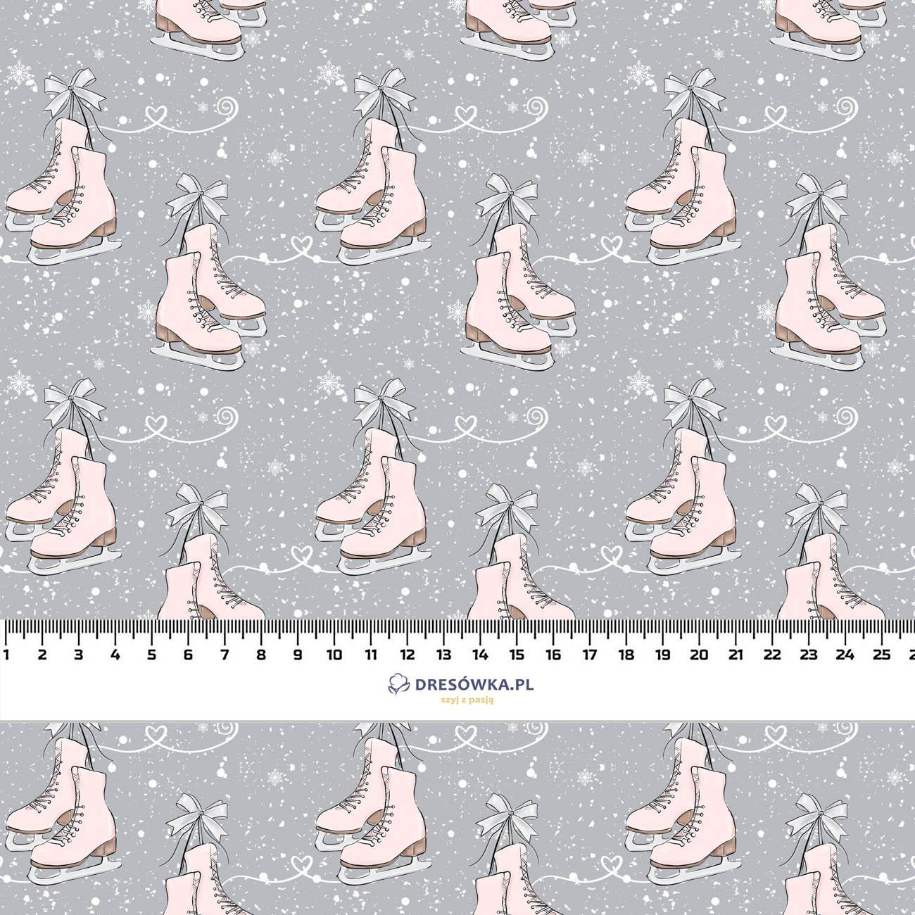 PINK ICE SKATES  (WINTER)  - looped knit fabric