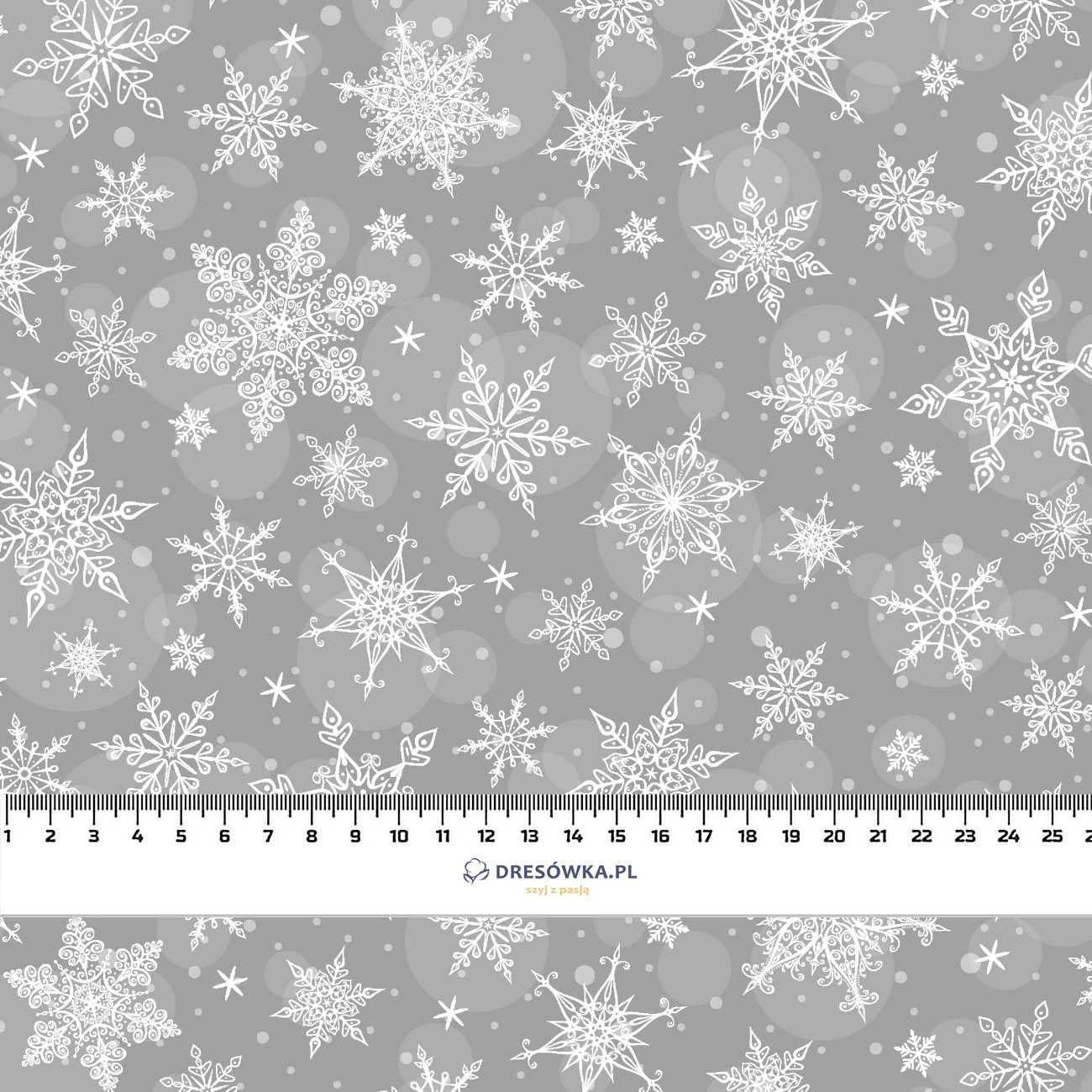 SNOWFLAKES PAT. 2 / grey - brushed knitwear with elastane ITY