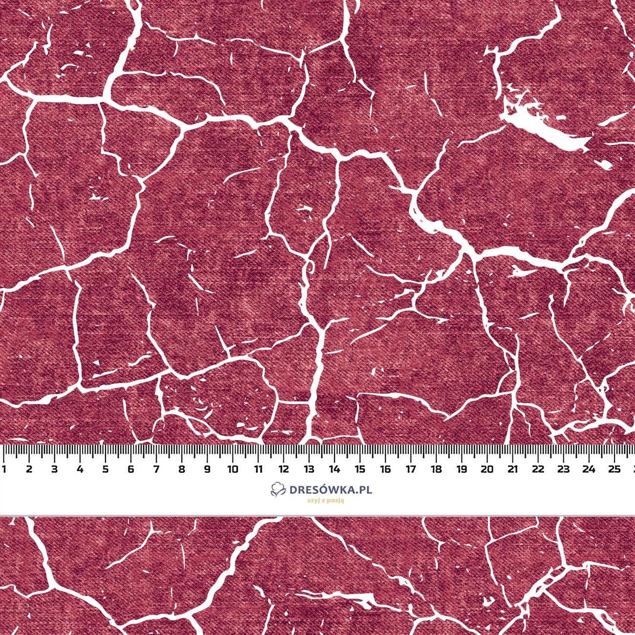 SCORCHED EARTH (white) / ACID WASH (maroon) - looped knit fabric