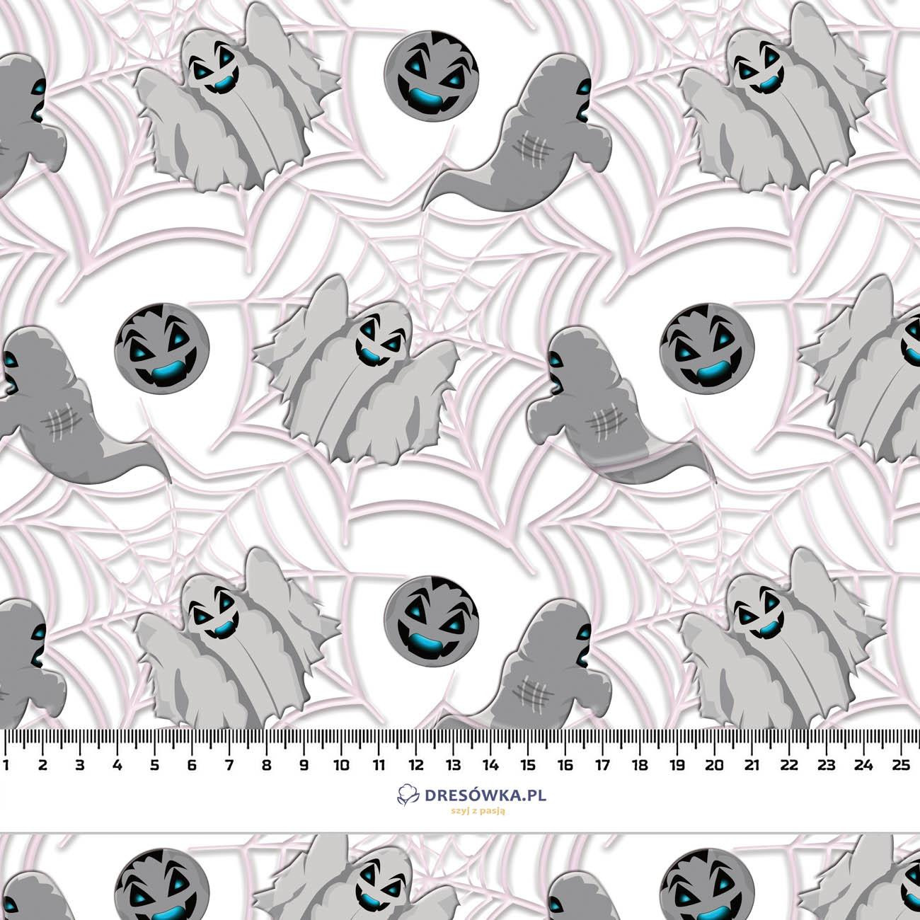 SPOOKY GHOSTS / WHITE (SCARY HALLOWEEN) - Viscose jersey