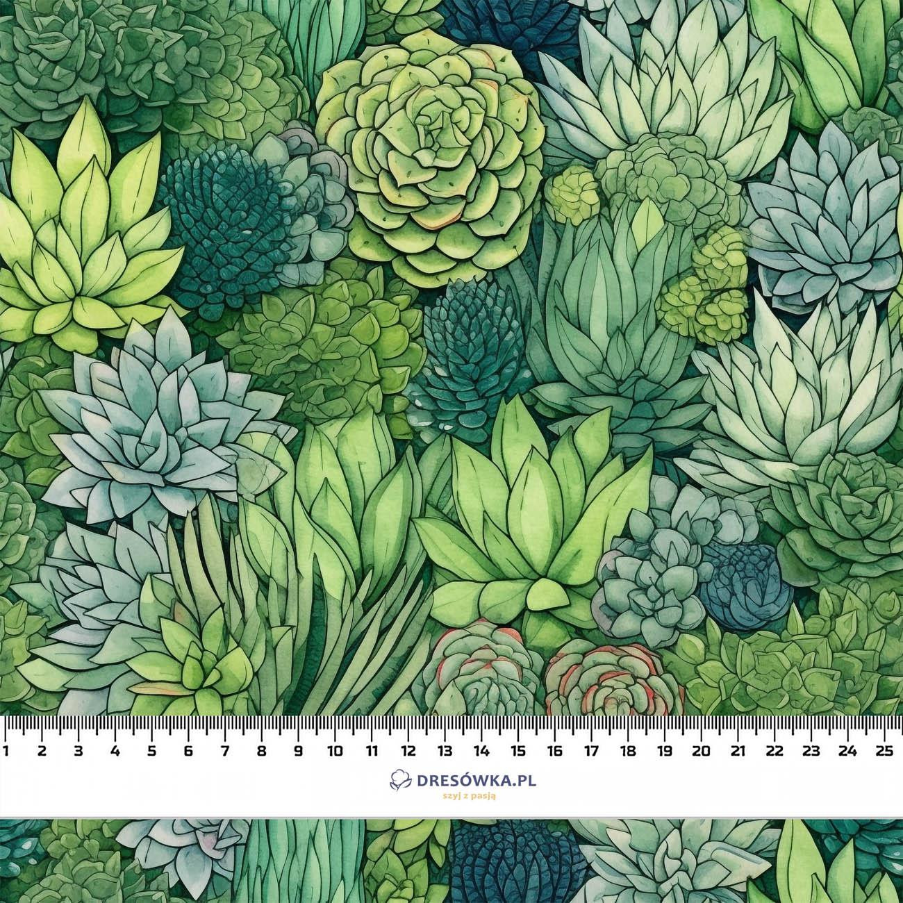 SUCCULENT PLANTS PAT. 5 - looped knit fabric