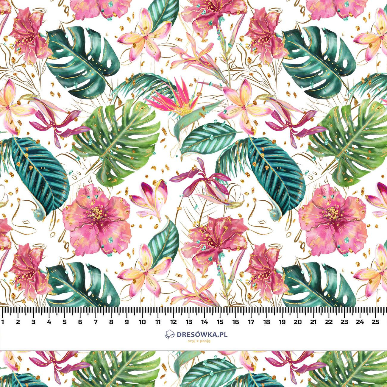 TROPICAL JUNGLE / white - Cotton interlock