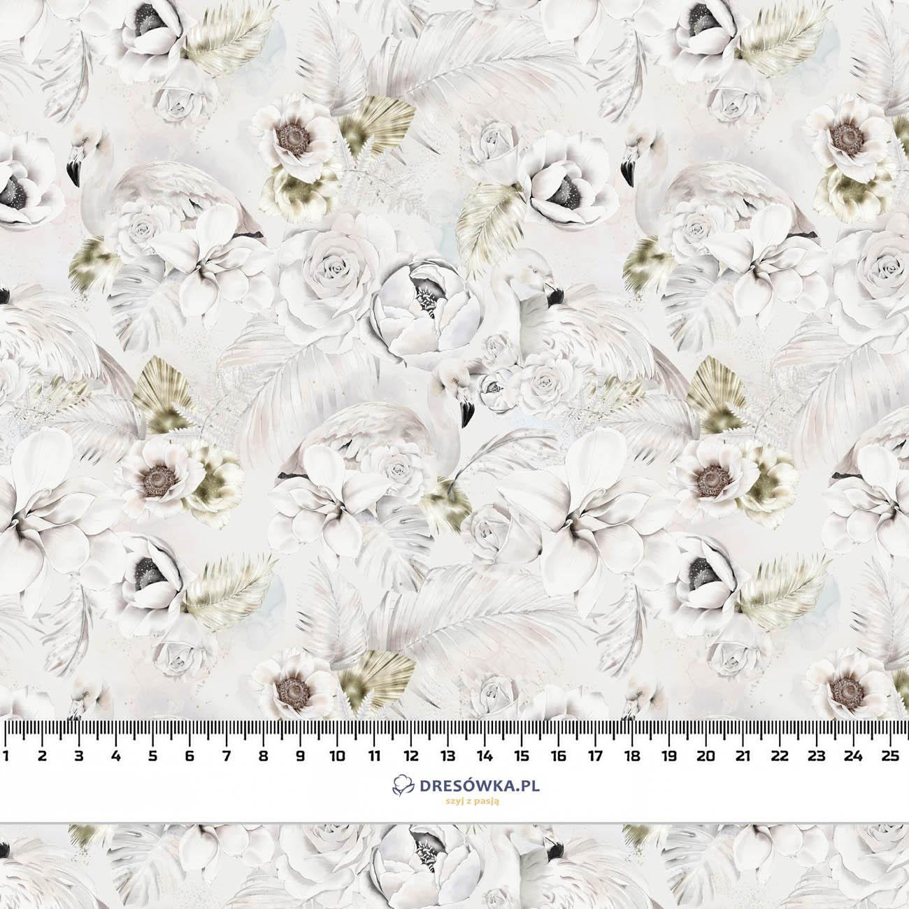 WHITE FLOWERS PAT. 1 - Cotton woven fabric