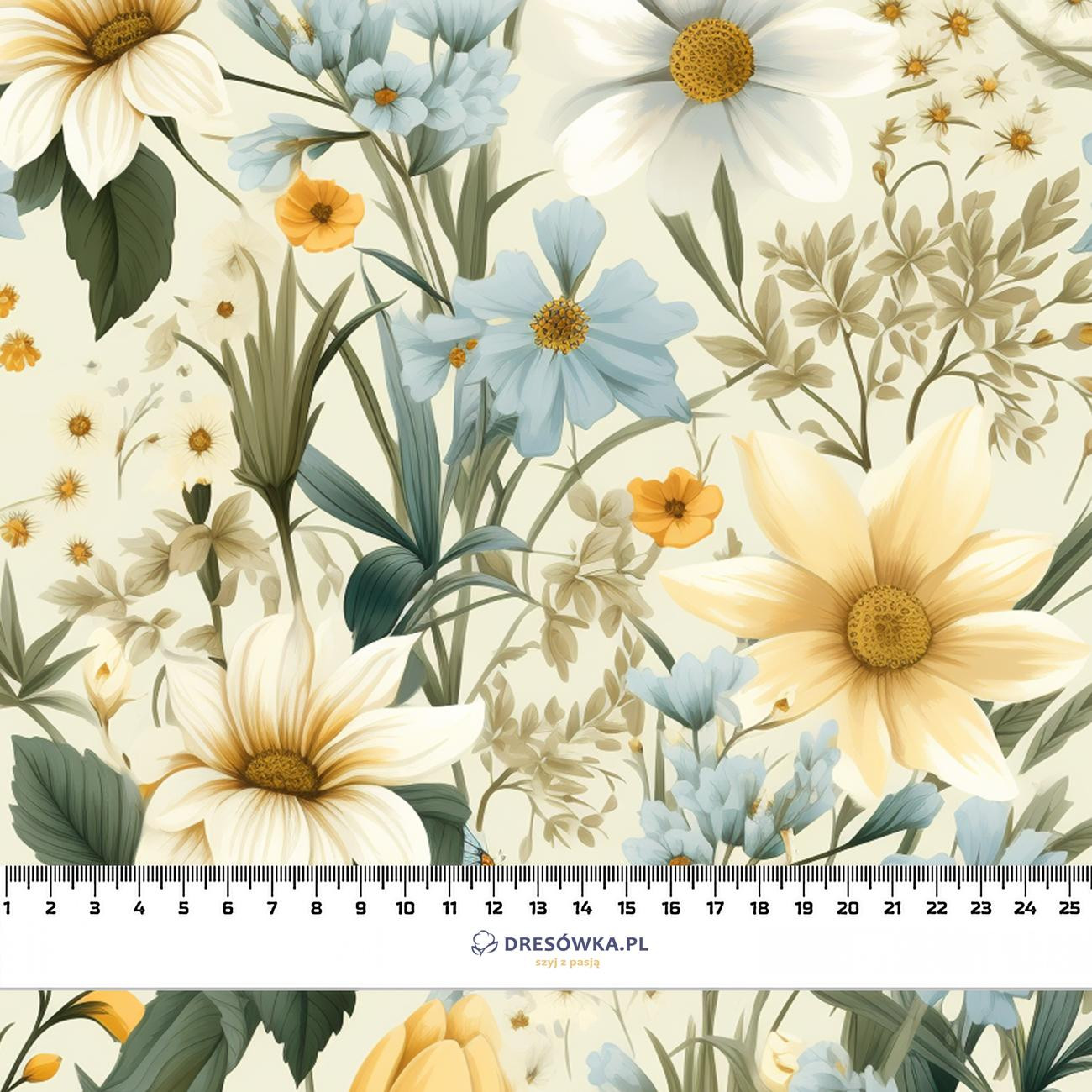 SPRING FLOWERS PAT. 3 - looped knit fabric