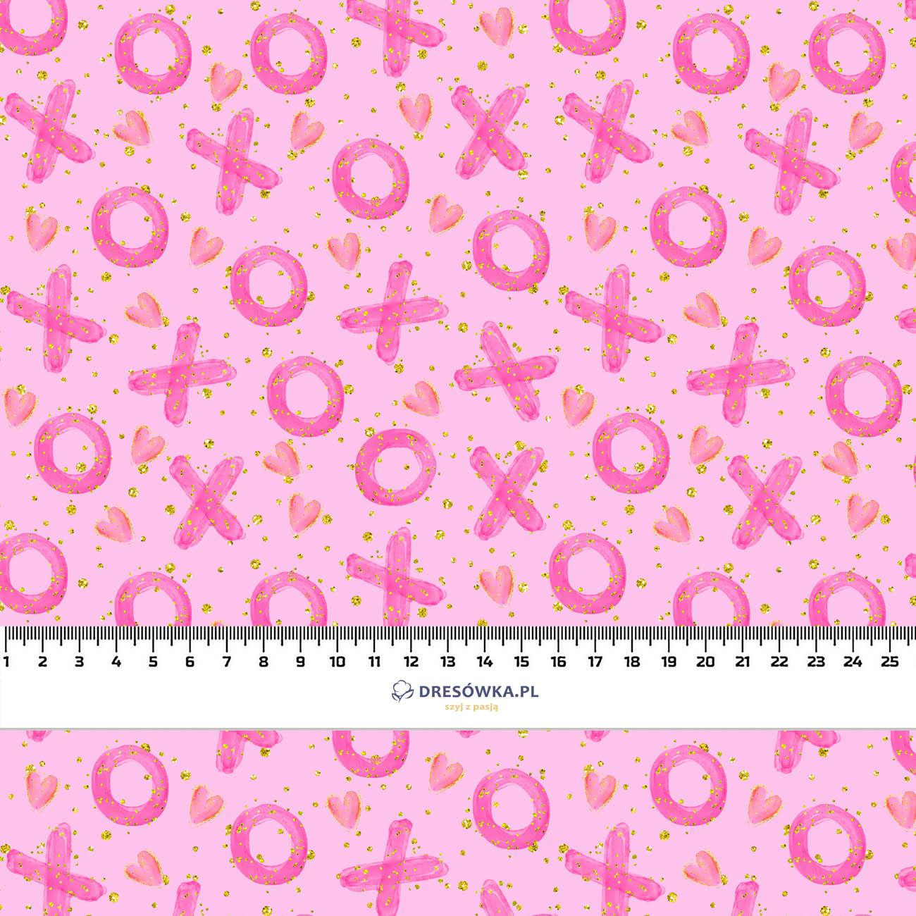 XOXO pat. 2 / pink - looped knit fabric