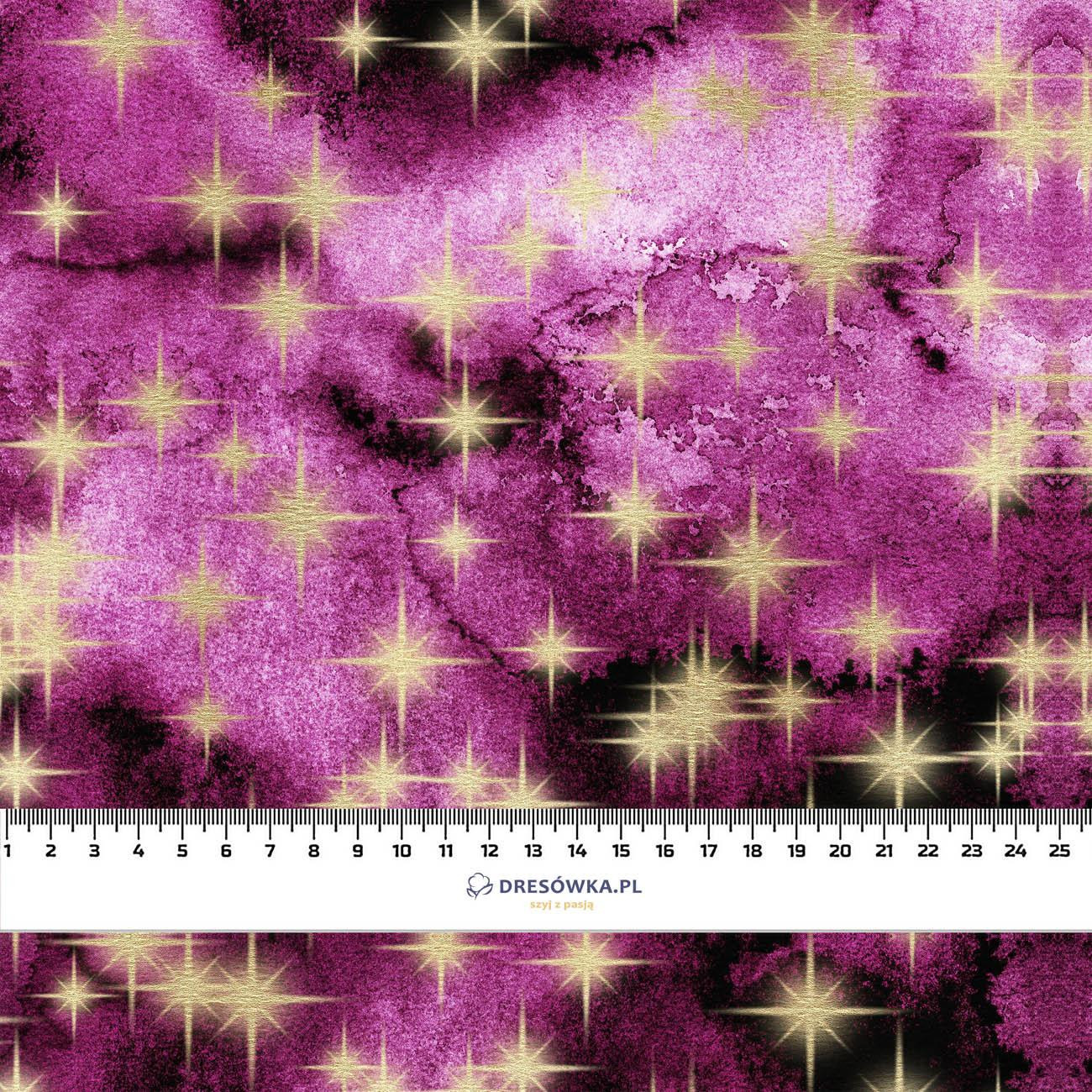 GOLDEN STARS Pat. 3 / WATERCOLOR MARBLE - Cotton woven fabric