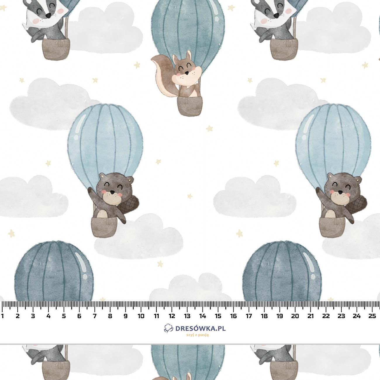 ANIMALS IN CLOUDS pat. 3 - organic looped knit fabric