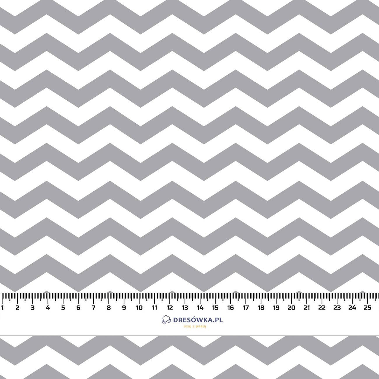 ZIGZAGS / grey - Cotton woven fabric
