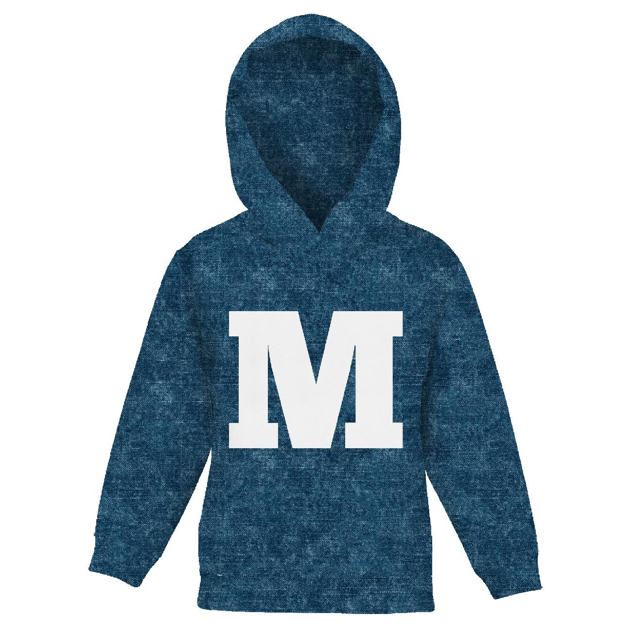 KID'S HOODIE (ALEX) - "M" / acid wash dark blue - sewing set