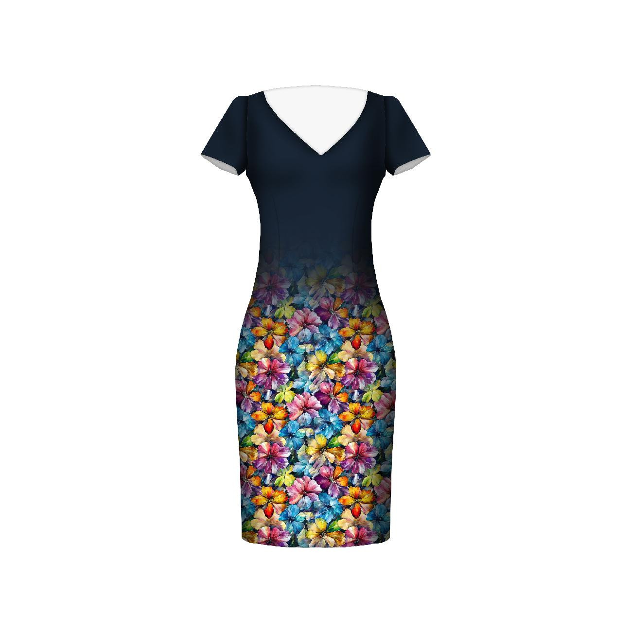 WATER-COLOR FLOWERS pat. 8  dress panel 