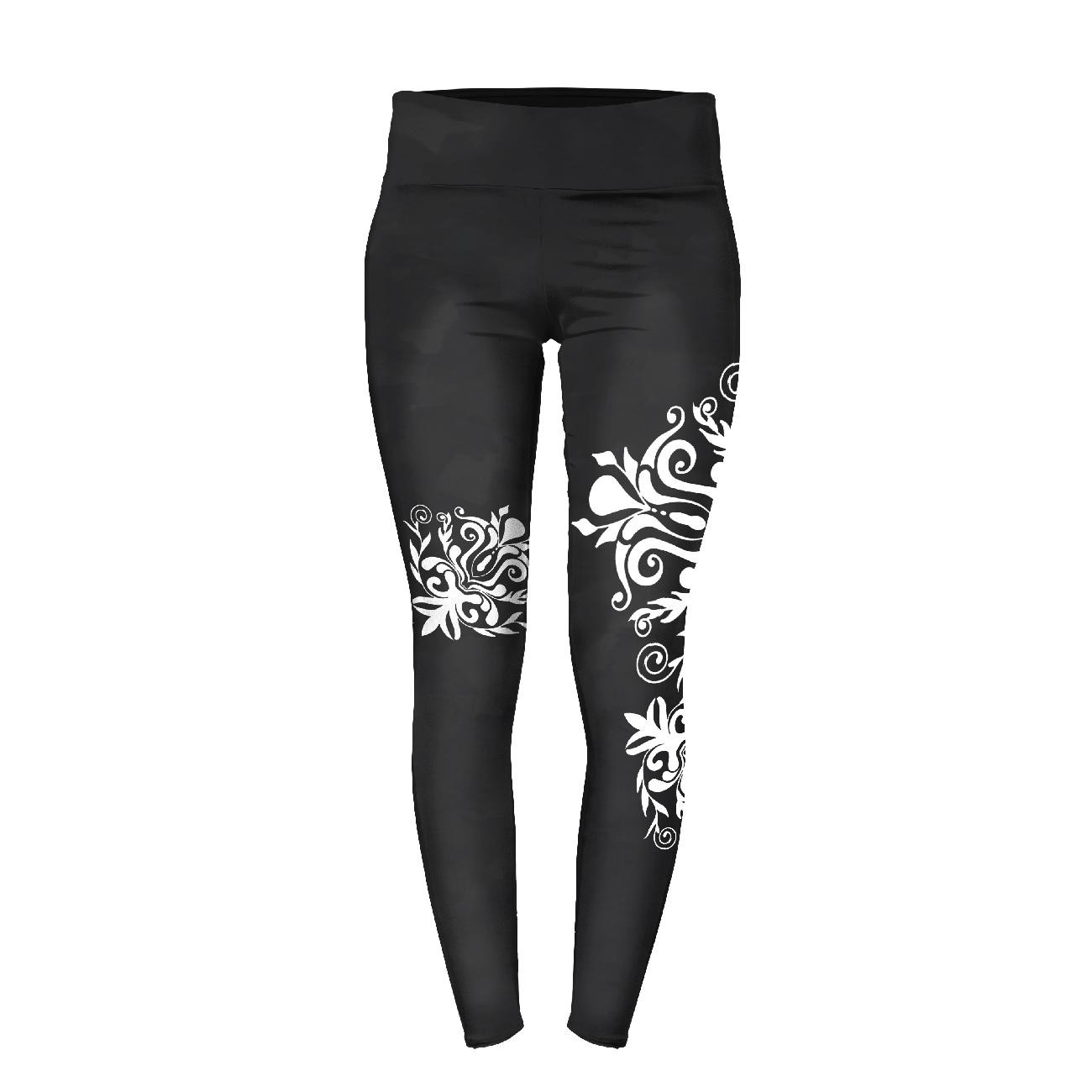 WOMEN'S THERMO LEGGINGS (GRETA) - DAMASCO CONTOUR / black - sewing set