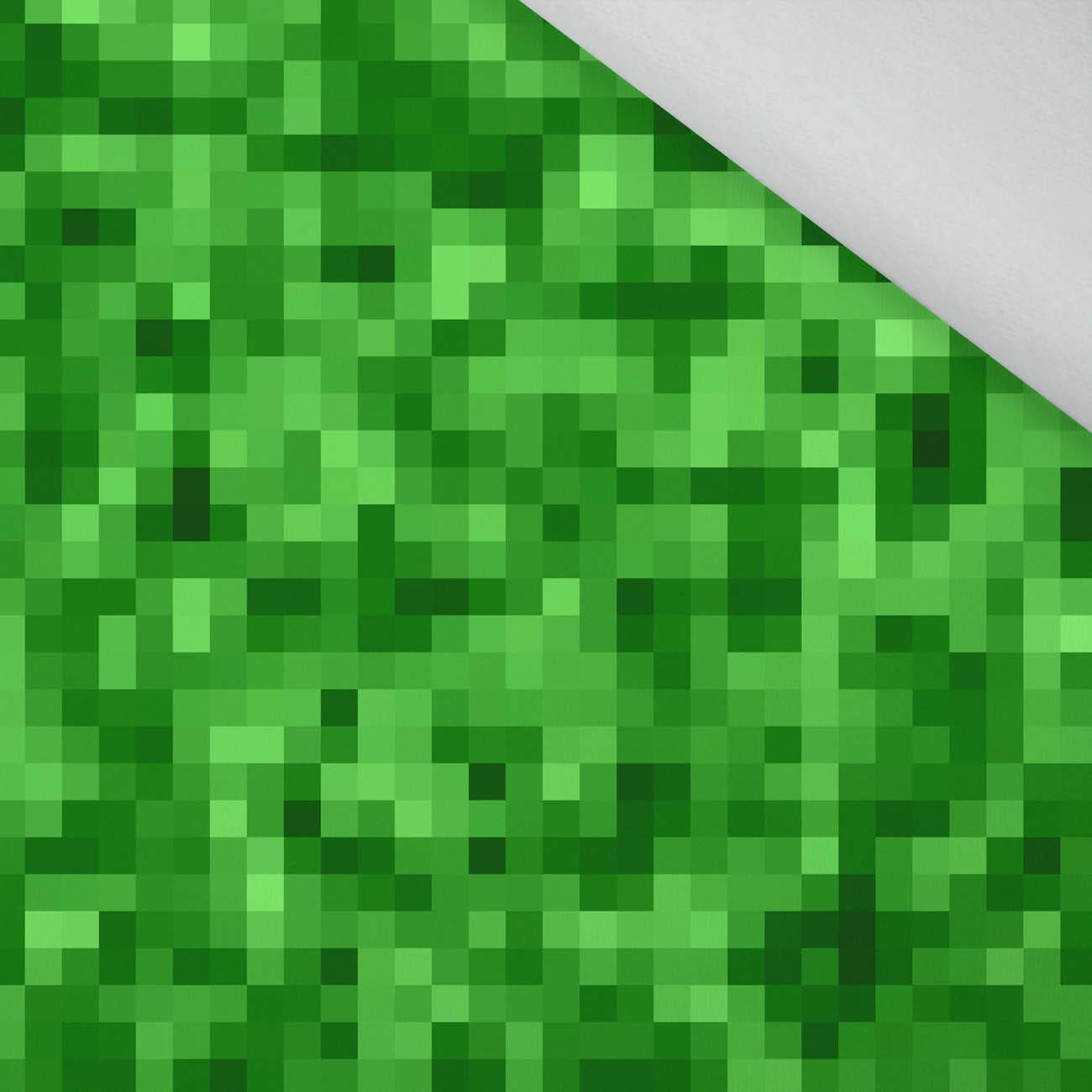 PIXELS pat. 2 / green - brushed knitwear with elastane ITY