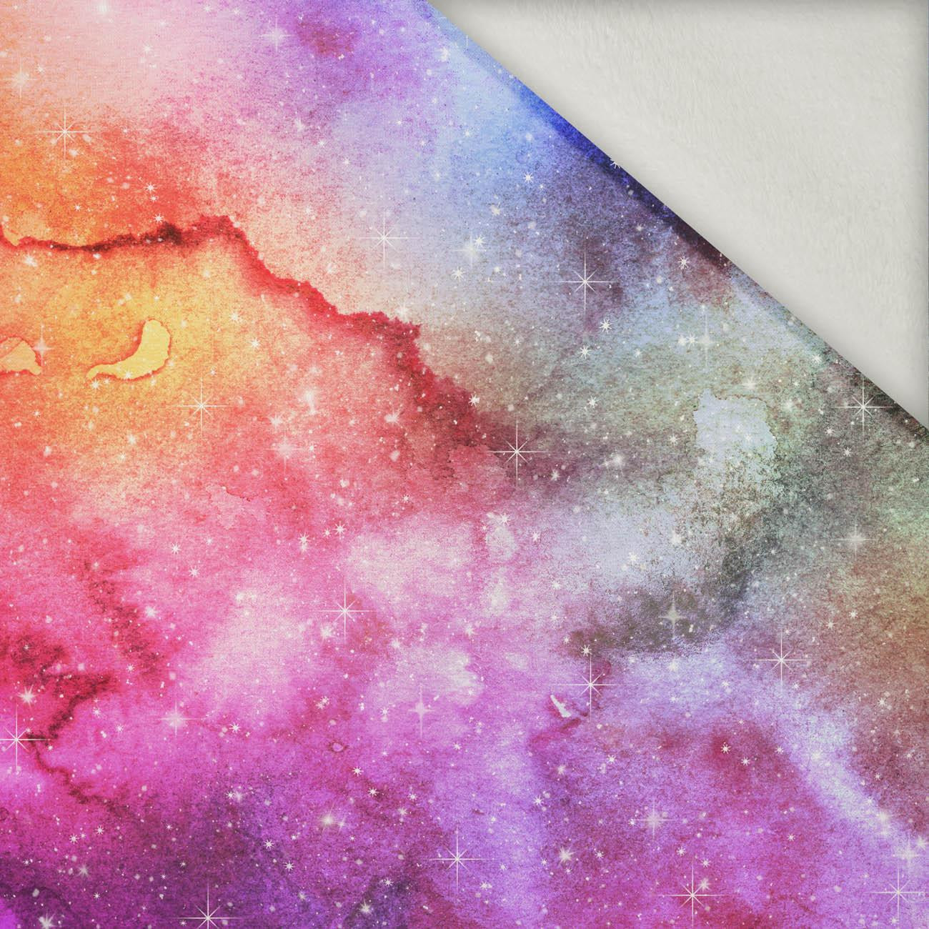 WATERCOLOR GALAXY PAT. 4 - brushed knit fabric with teddy / alpine fleece