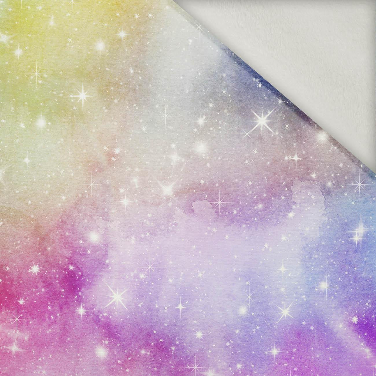 WATERCOLOR GALAXY PAT. 7 - brushed knit fabric with teddy / alpine fleece