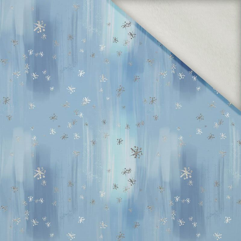 WINTER SKY / light blue (ENCHANTED WINTER) - brushed knit fabric with teddy