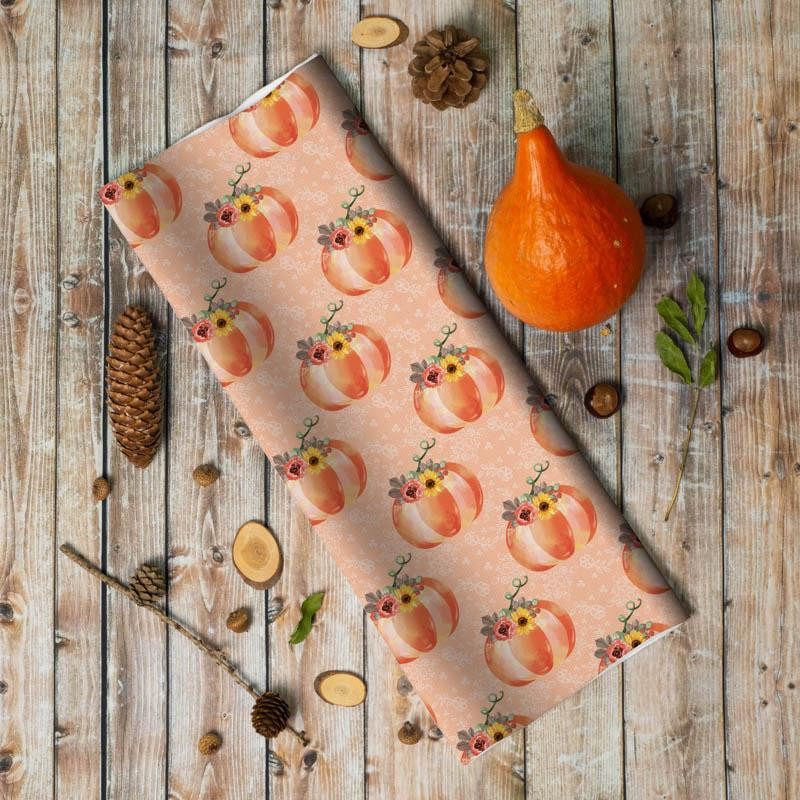 PUMPKINS pat. 8 / orange (FOXES AND PUMPKINS) - Cotton woven fabric