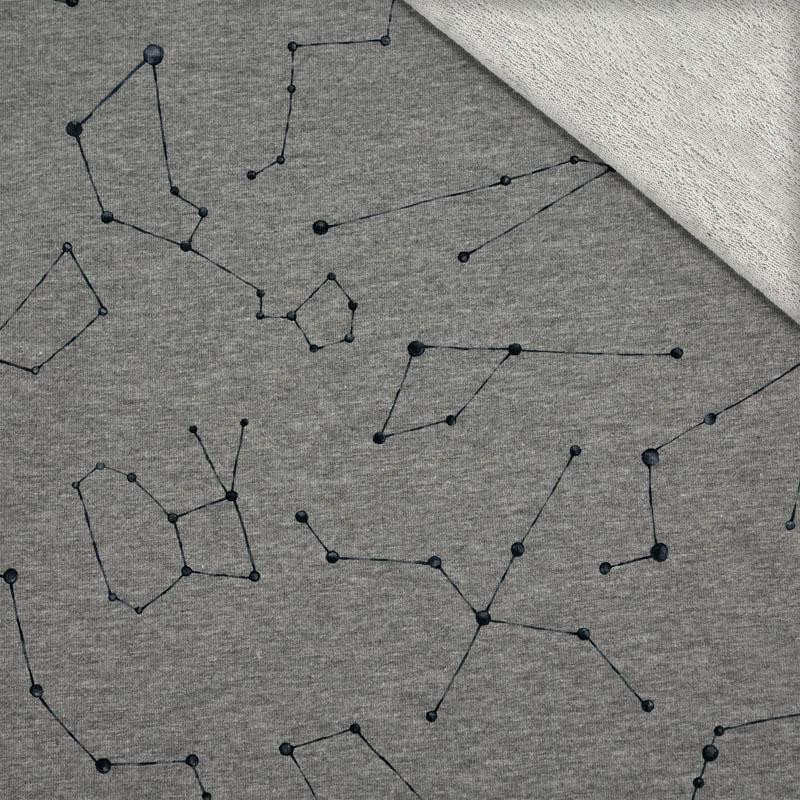 CONSTELLATIONS pat. 2 (GALACTIC ANIMALS) / öko melange - looped knit fabric
