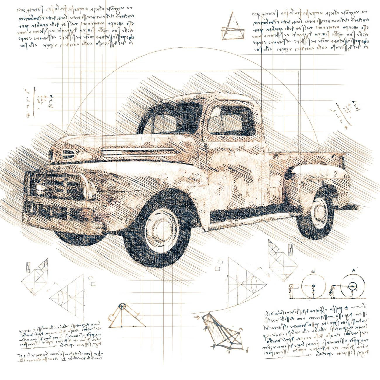 RETRO CAR PAT. 3 - panel (75cm x 80cm)