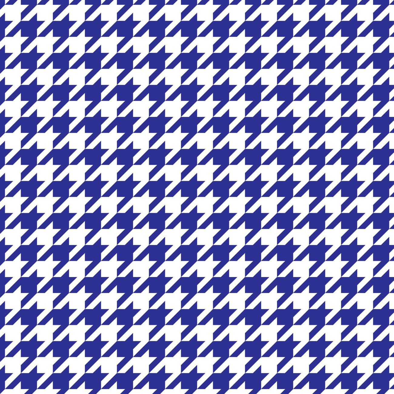 CORNFLOWER HOUNDSTOOTH / WHITE