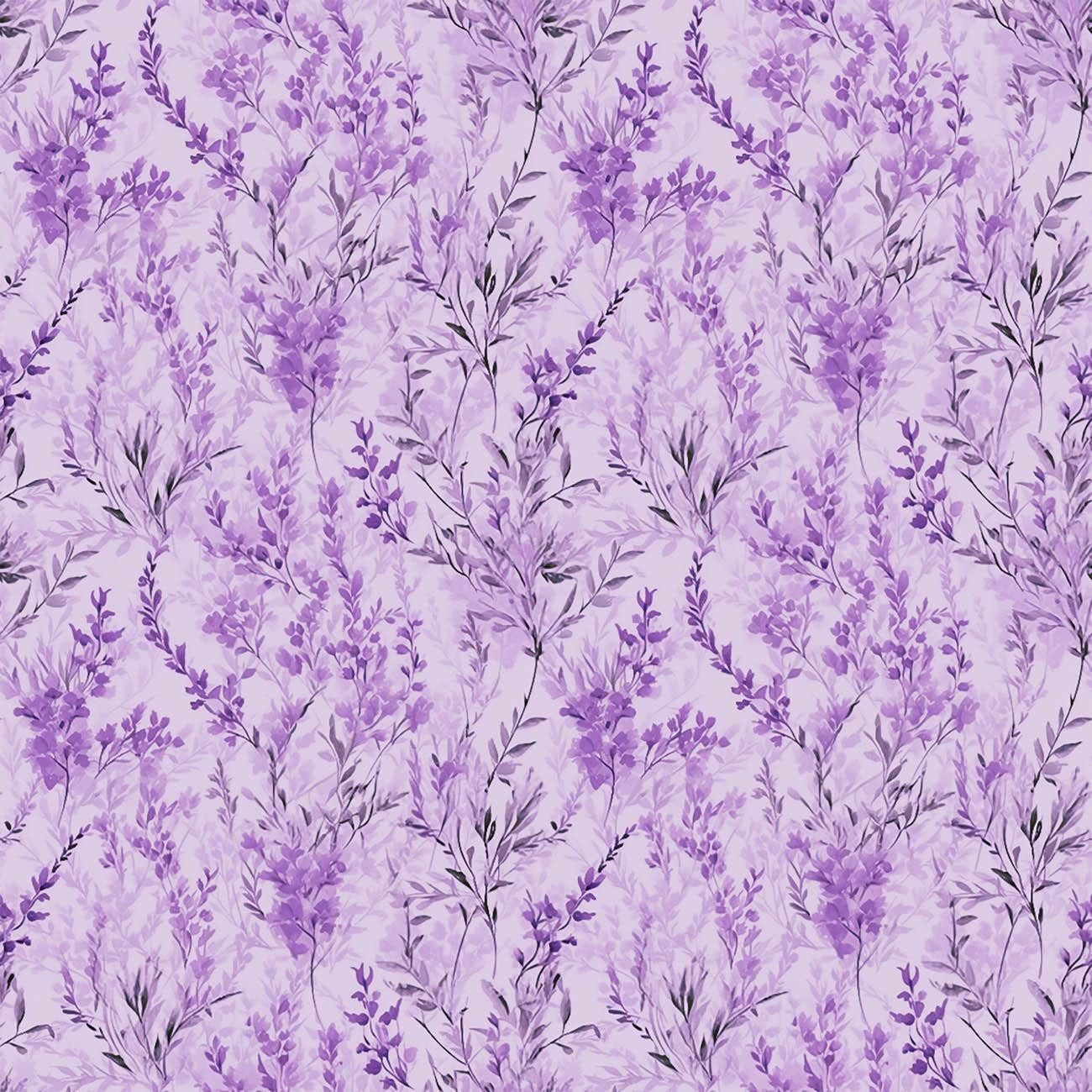 DIGITAL LAVENDER / FLOWERS - Nylon fabric PUMI