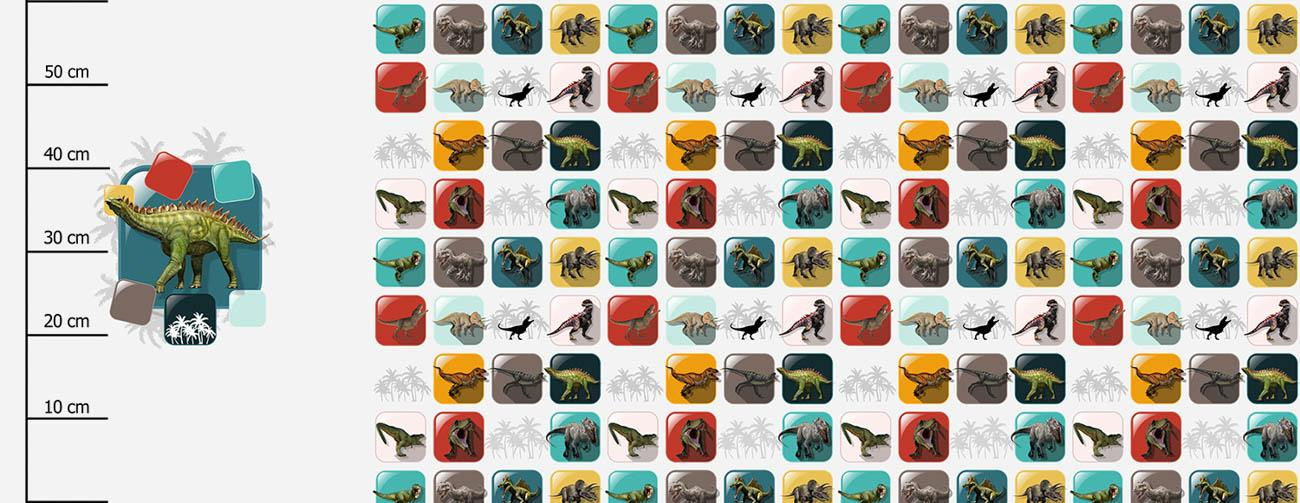 DINO TILES PAT. 6 / smaragd - PANORAMIC PANEL (60 x 155cm)