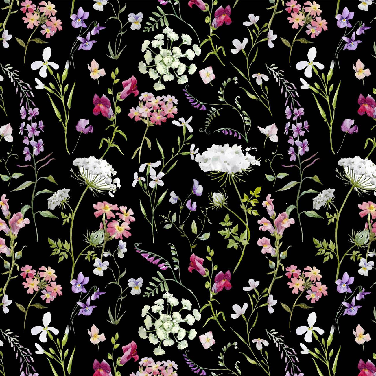 PASTEL FLOWERS / black