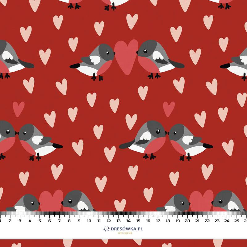 BIRDS IN LOVE PAT. 2 / RED (BIRDS IN LOVE) - Waterproof woven fabric