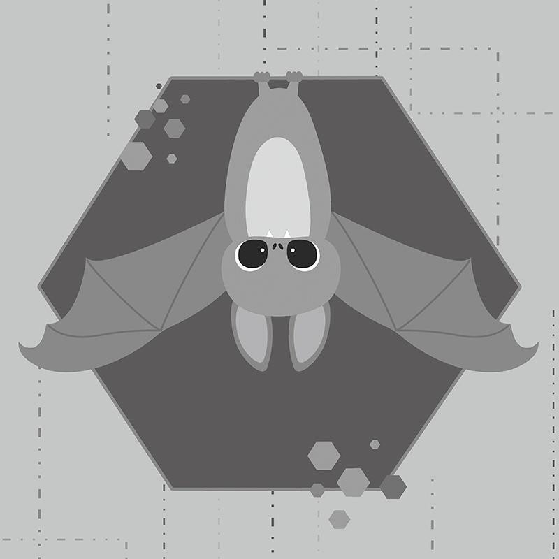 BAT TOM (hexagon) / grey - panel
