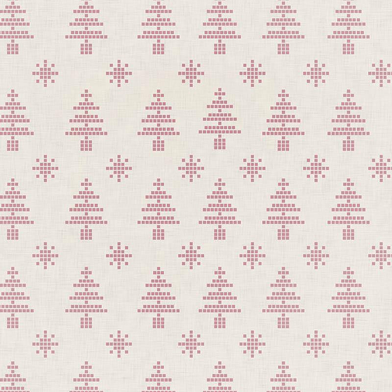 CHRISTMAS TREES AND SNOWFLAKES / (acid) ecru (NORWEGIAN PATTERNS)