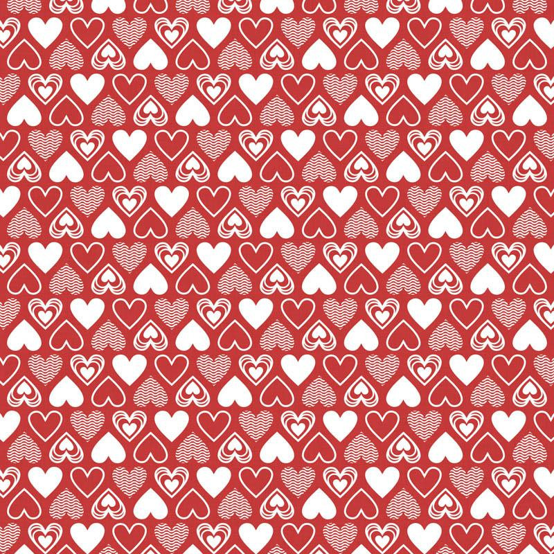 VALENTINE'S HEARTS pat. 2 / red (VALENTINE'S MIX)