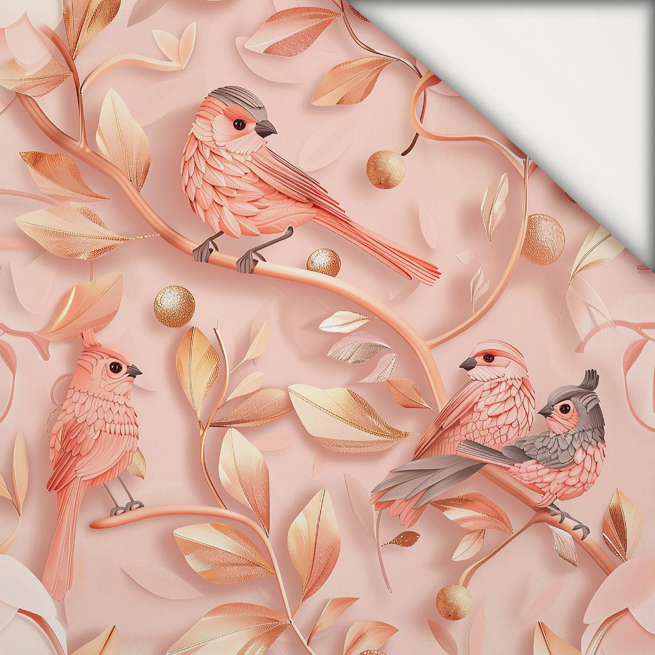 PINK BIRDS - light brushed knitwear