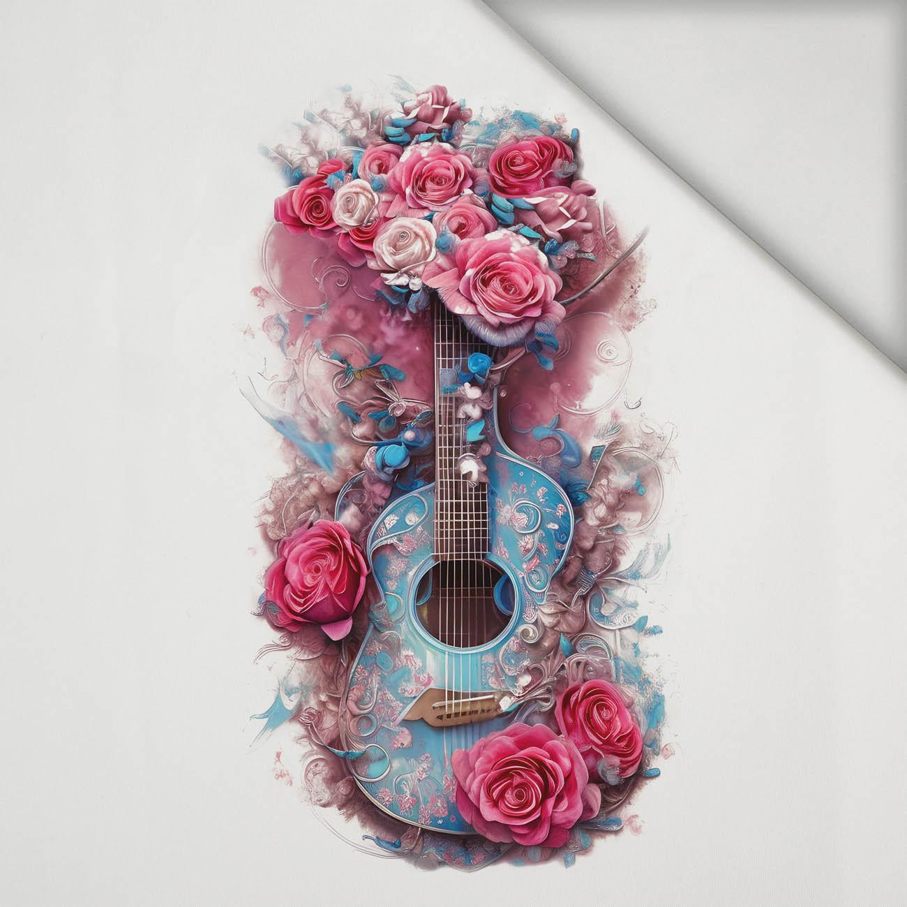 GUITAR WITH ROSES - panel (75cm x 80cm) lycra 300g