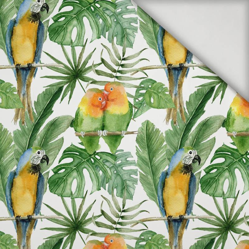 PARROTS pat. 2 / white (JUNGLE) - swimsuit lycra