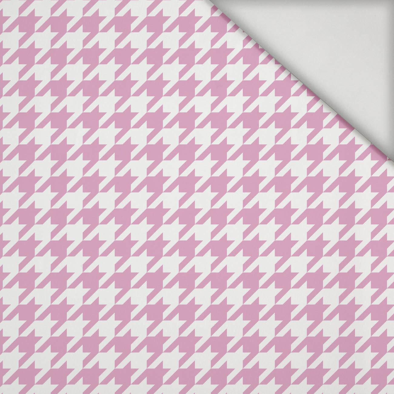 PINK HOUNDSTOOTH / WHITE - lycra 300g