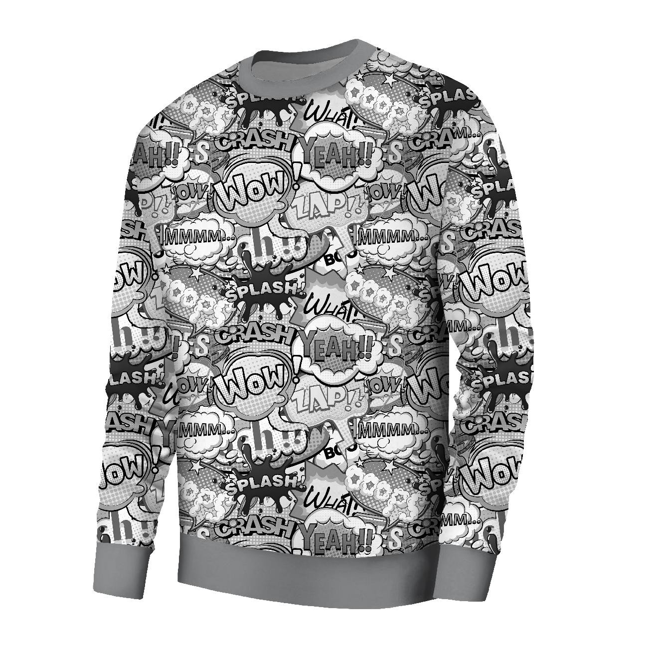 MEN’S SWEATSHIRT (OREGON) BASIC - COMICS (black-white) - sewing set