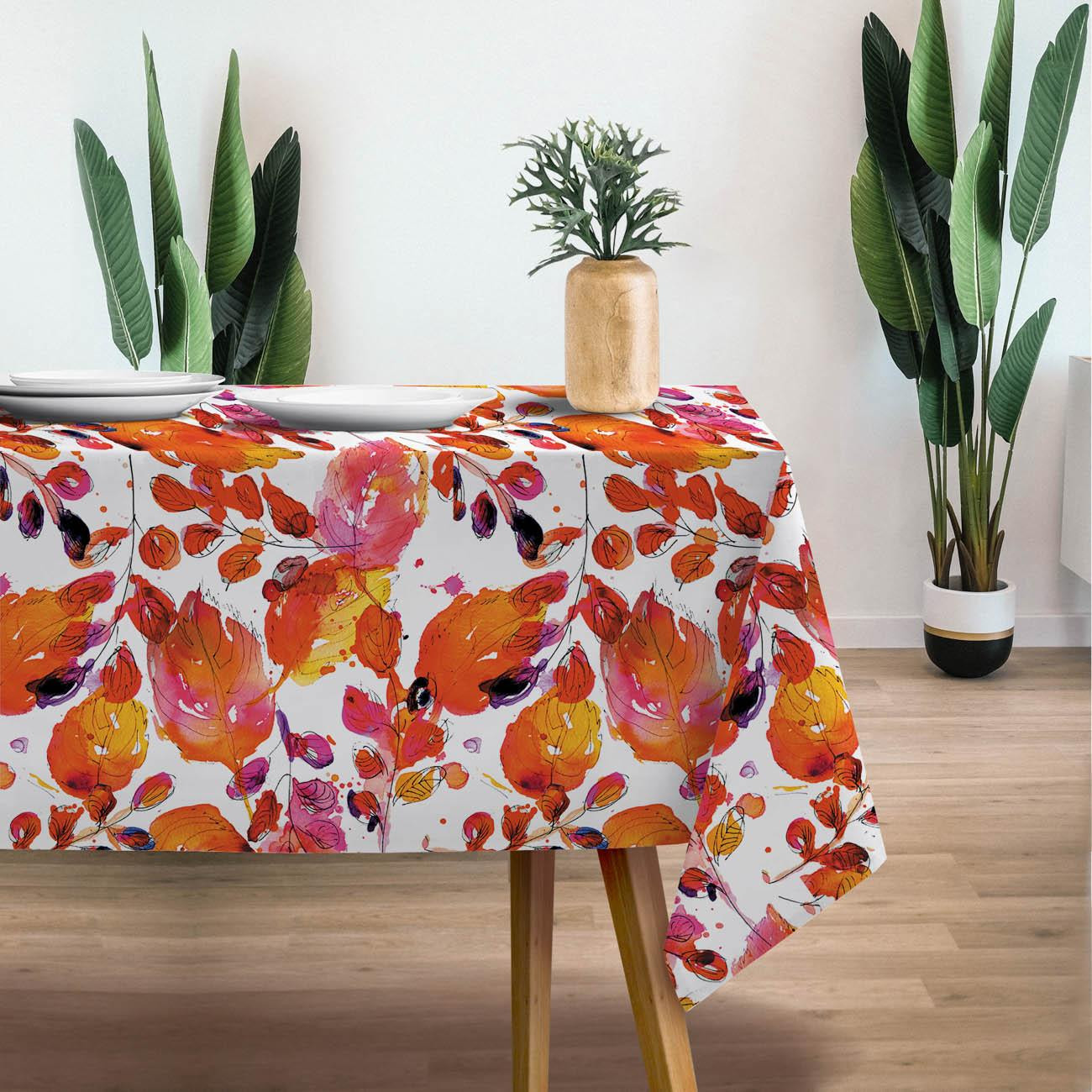 PAINTED FLOWERS  - Woven Fabric for tablecloths