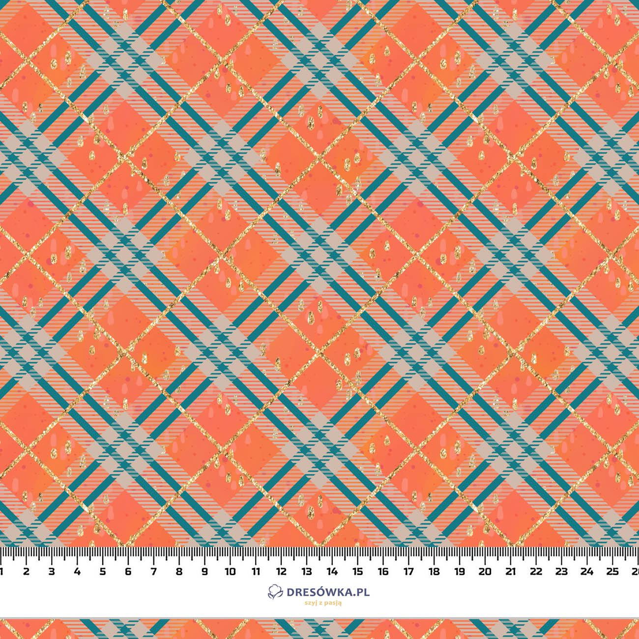 GLITTER CHECK / orange (GLITTER AUTUMN) - looped knit fabric